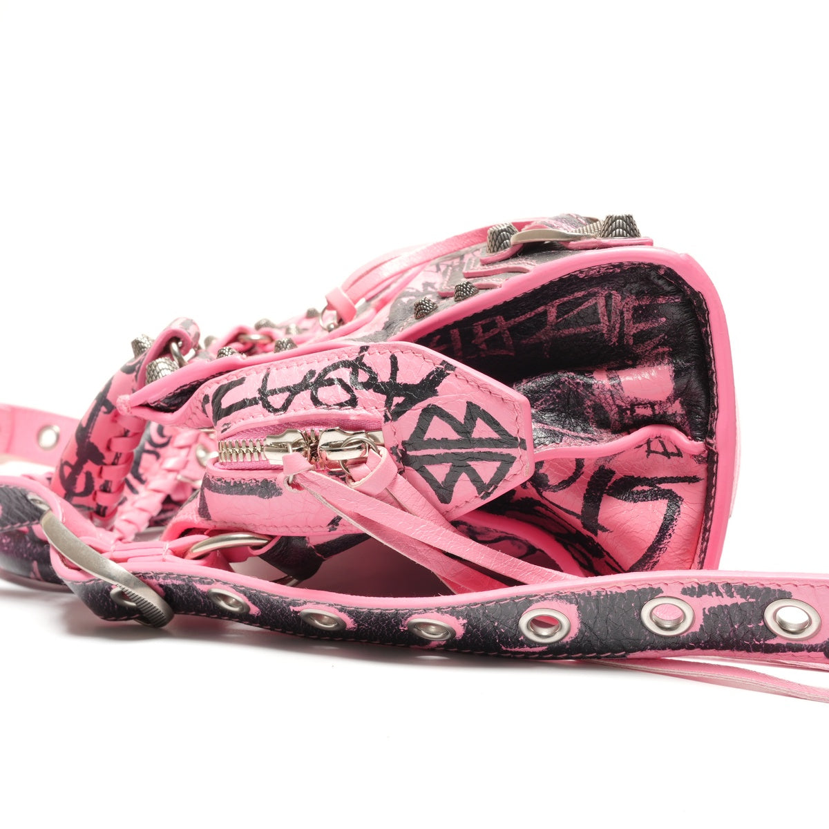 BALENCIAGA Neo Cagol Graffiti 2way City Handbag pink WS27236