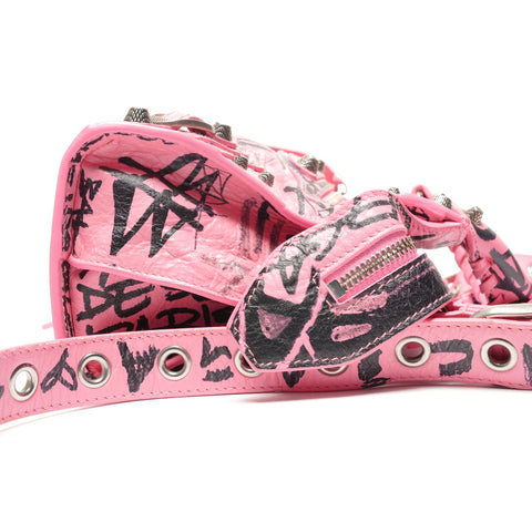 BALENCIAGA Neo Cagol Graffiti 2way City Handbag pink WS27236