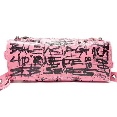 BALENCIAGA Neo Cagol Graffiti 2way City Handbag pink WS27236