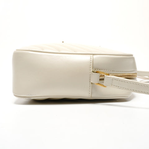 YVES SAINT LAURENT Lou Camera Bag with YSL Logo, Off-White Shoulder Bag white WS27237