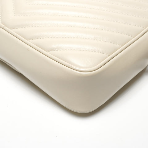 YVES SAINT LAURENT Lou Camera Bag with YSL Logo, Off-White Shoulder Bag white WS27237