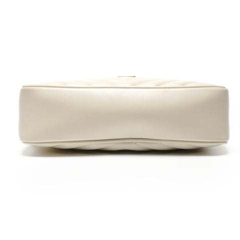 YVES SAINT LAURENT Lou Camera Bag with YSL Logo, Off-White Shoulder Bag white WS27237