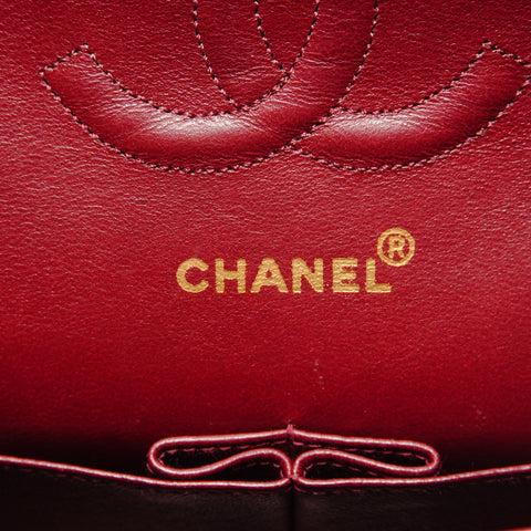 CHANEL No. 2 1993-1994 Lambskin COCO Mark Matelasse 25 Double Flap Shoulder Bag black WS27238