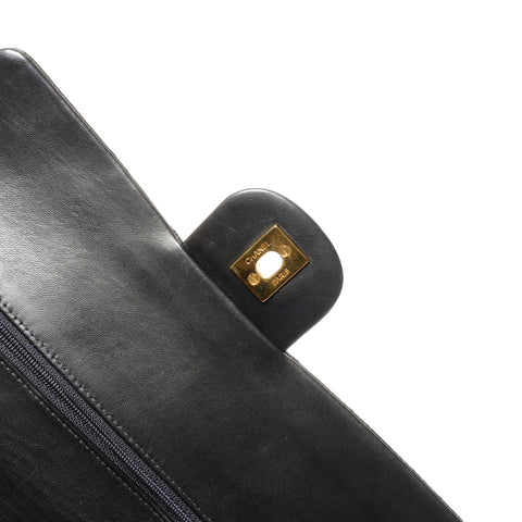 CHANEL No. 3 Lambskin COCO Mark 1994-1996 Matelasse 9.8" Shoulder Bag black WS27239