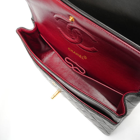 CHANEL No. 3 Lambskin COCO Mark 1994-1996 Matelasse 9.8" Shoulder Bag black WS27239