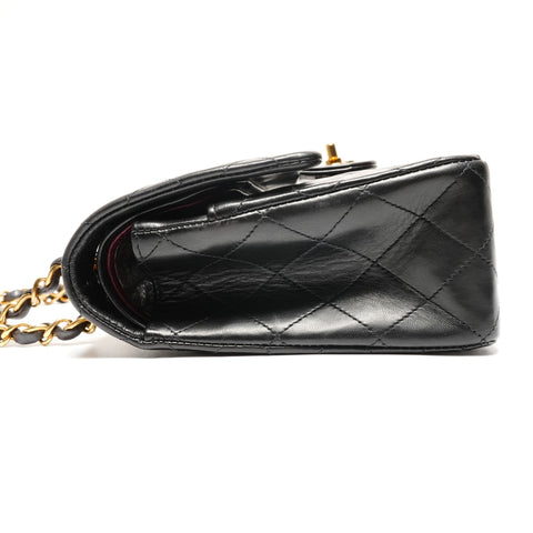 CHANEL No. 3 Lambskin COCO Mark 1994-1996 Matelasse 9.8" Shoulder Bag black WS27239