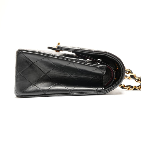 CHANEL No. 3 Lambskin COCO Mark 1994-1996 Matelasse 9.8" Shoulder Bag black WS27239