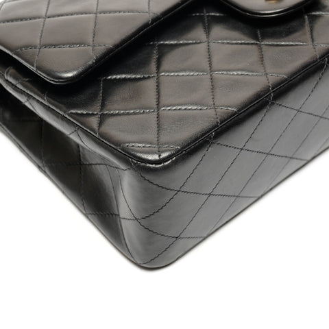 CHANEL No. 3 Lambskin COCO Mark 1994-1996 Matelasse 9.8" Shoulder Bag black WS27239