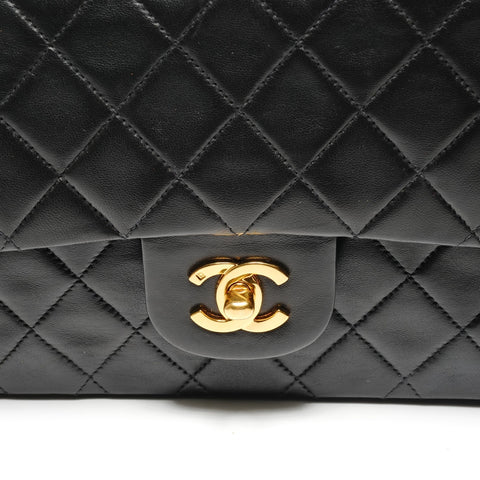 CHANEL No. 3 Lambskin COCO Mark 1994-1996 Matelasse 9.8" Shoulder Bag black WS27239