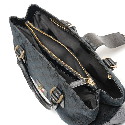 GUCCI GG Canvas Sherry Handbag black WS27240