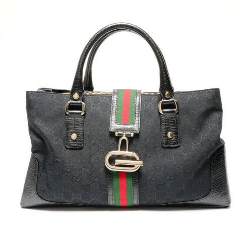 GUCCI GG Canvas Sherry Handbag black WS27240
