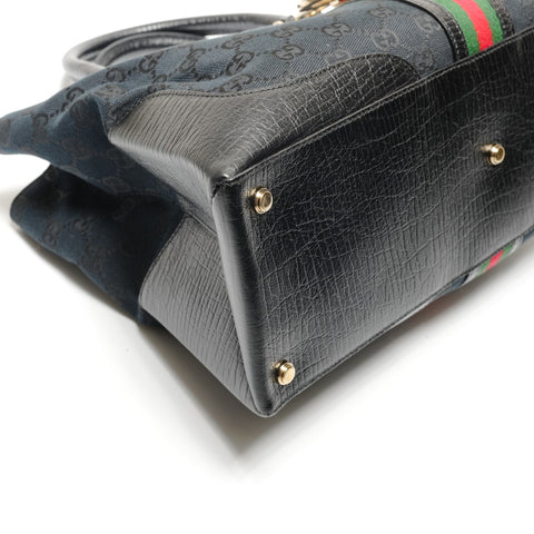 GUCCI GG Canvas Sherry Handbag black WS27240