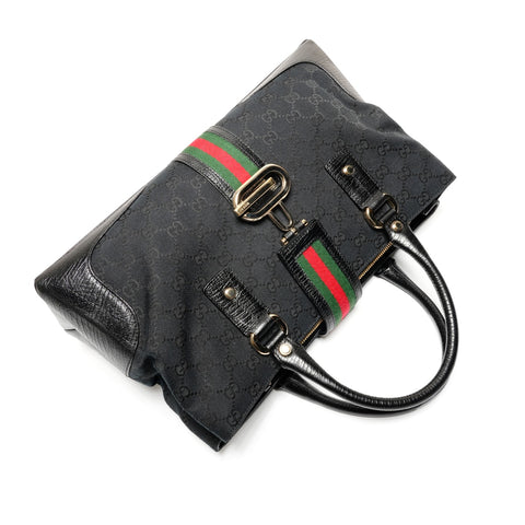 GUCCI GG Canvas Sherry Handbag black WS27240