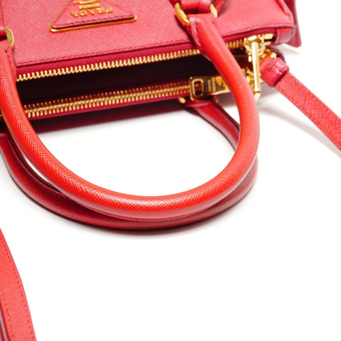 PRADA Saffiano Leather 2WAY Galleria Shoulder Bag Red WS27241