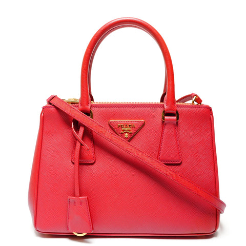 PRADA Saffiano Leather 2WAY Galleria Shoulder Bag Red WS27241