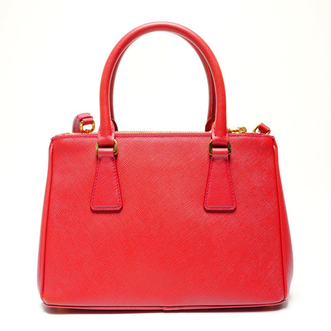 PRADA Saffiano Leather 2WAY Galleria Shoulder Bag Red WS27241