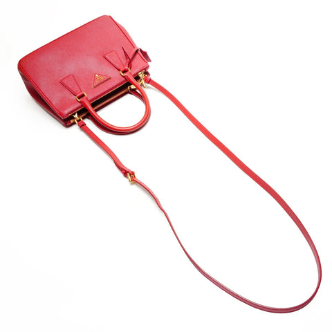 PRADA Saffiano Leather 2WAY Galleria Shoulder Bag Red WS27241