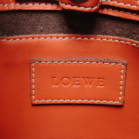 LOEWE Anagram Perforated Leather Handbag Orange WS27244