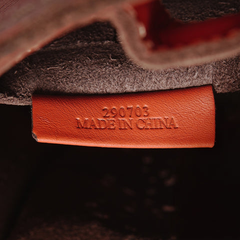 LOEWE Anagram Perforated Leather Handbag Orange WS27244