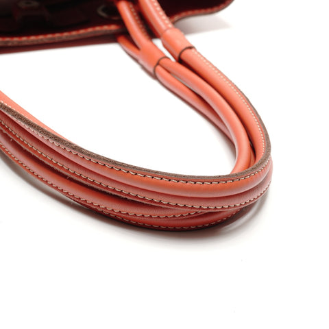 LOEWE Anagram Perforated Leather Handbag Orange WS27244