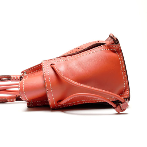 LOEWE Anagram Perforated Leather Handbag Orange WS27244