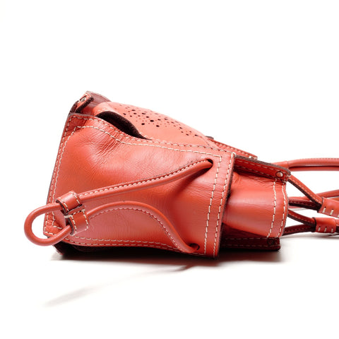 LOEWE Anagram Perforated Leather Handbag Orange WS27244
