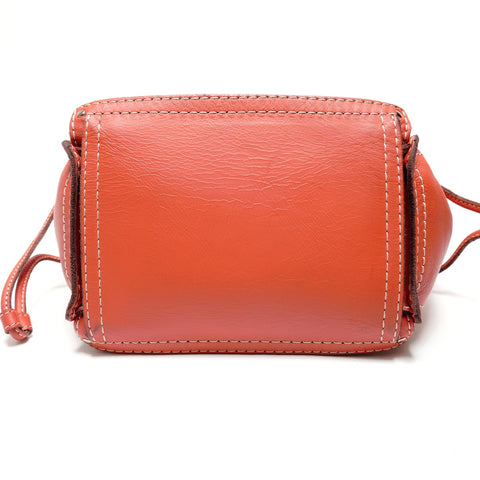 LOEWE Anagram Perforated Leather Handbag Orange WS27244