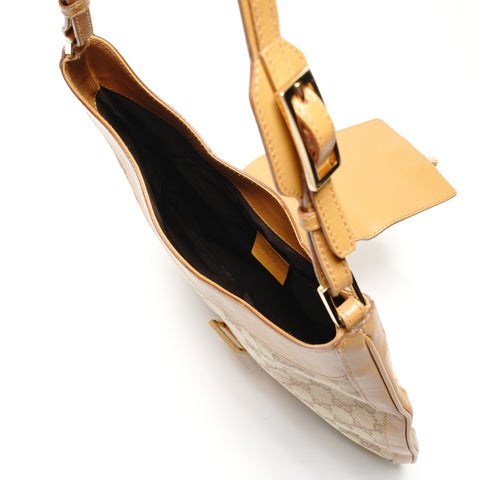 GUCCI GG canvas horsebit Shoulder Bag beige WS27246