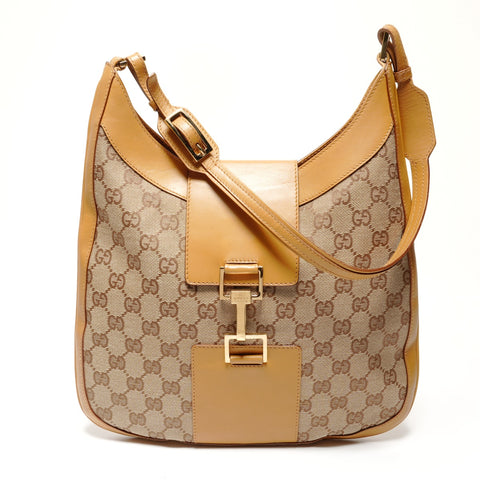 GUCCI GG canvas horsebit Shoulder Bag beige WS27246