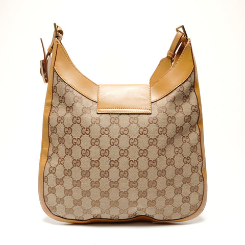 GUCCI GG canvas horsebit Shoulder Bag beige WS27246