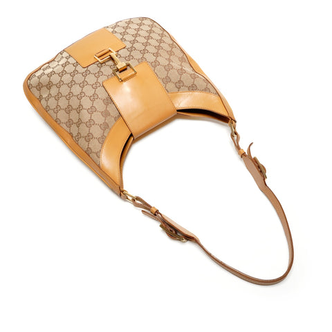 GUCCI GG canvas horsebit Shoulder Bag beige WS27246