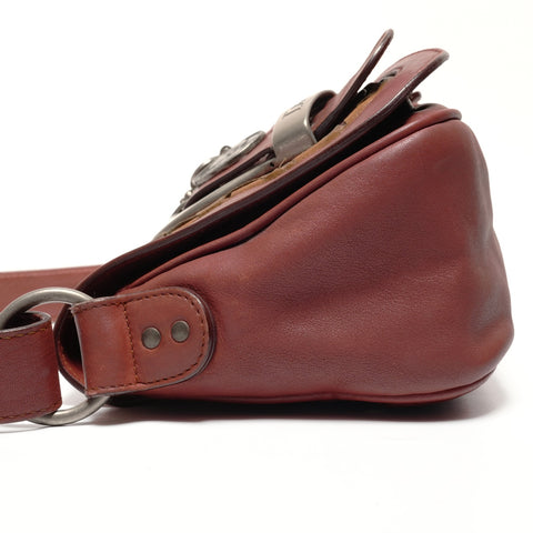 Christian Dior Gaucho Leather Shoulder Bag Red WS27247