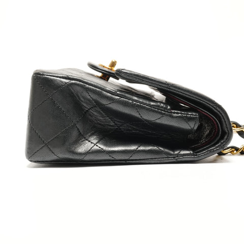 CHANEL No. 1 1985-1991 Lambskin Matelasse Double Flap Shoulder Bag black WS27248