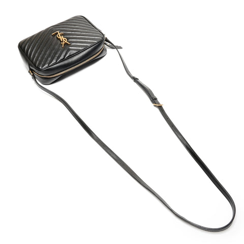 YVES SAINT LAURENT Lou camera bag with YSL logo Shoulder Bag black WS27251