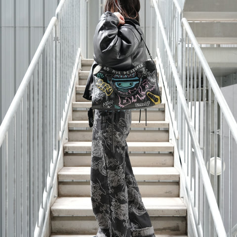 BALENCIAGA Graffiti City 2WAY Shoulder Bag black WS27254