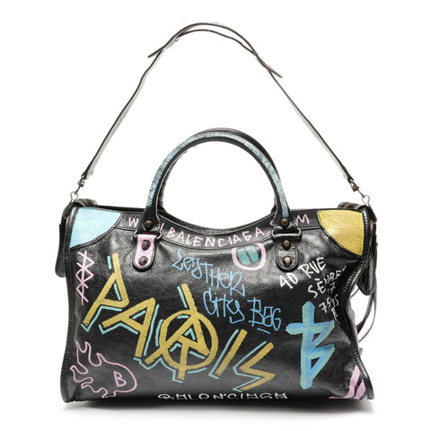 BALENCIAGA Graffiti City 2WAY Shoulder Bag black WS27254
