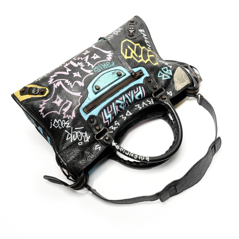 BALENCIAGA Graffiti City 2WAY Shoulder Bag black WS27254