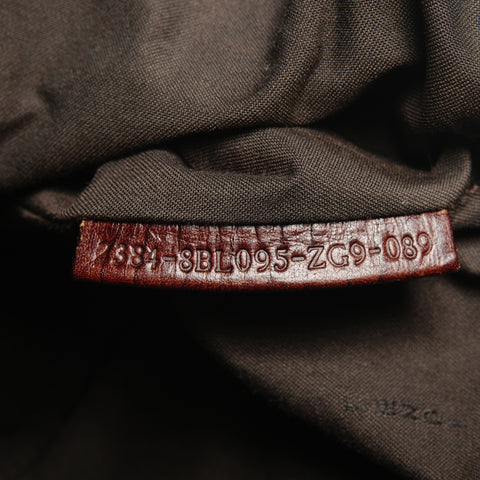 FENDI Zucchino canvas mini Boston bag Handbag Brown WS27257