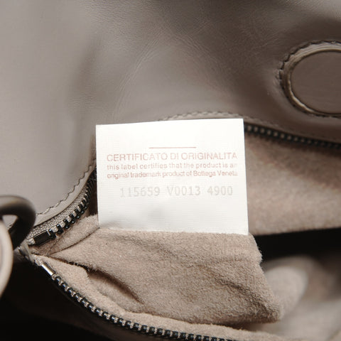 BOTTEGAVENETA INTRECCIATO Campana Shoulder Bag gray WS27258