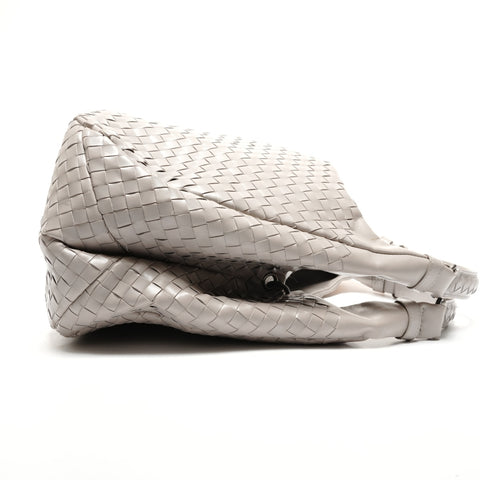BOTTEGAVENETA INTRECCIATO Campana Shoulder Bag gray WS27258