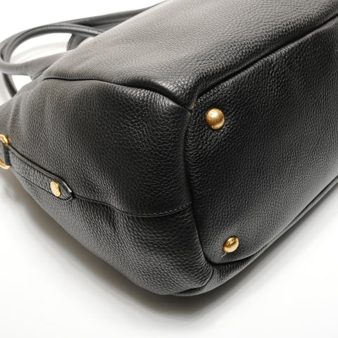 PRADA Vitello Dyno 2WAY logo Handbag black WS27261