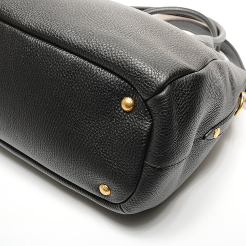 PRADA Vitello Dyno 2WAY logo Handbag black WS27261