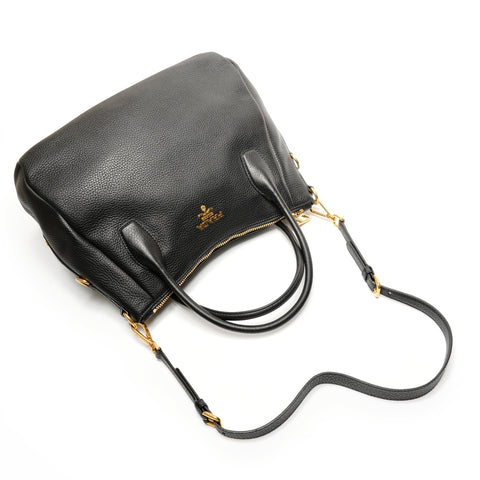 PRADA Vitello Dyno 2WAY logo Handbag black WS27261