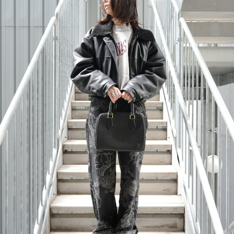 LOUIS VUITTON 2001 Epi Sablon Handbag black WS27262