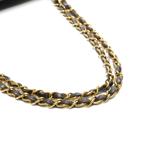 CHANEL No. 3 1994-1996 Lambskin Matelasse 25 Double Flap Shoulder Bag black WS27264