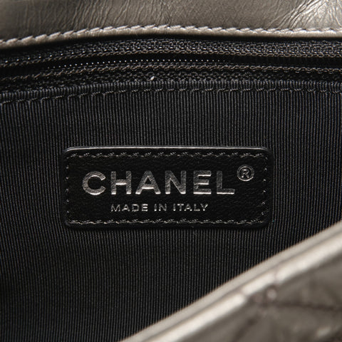 CHANEL No. 14 2010-2011 Luxury Line Gunmetallic Shoulder Bag Silver WS27265