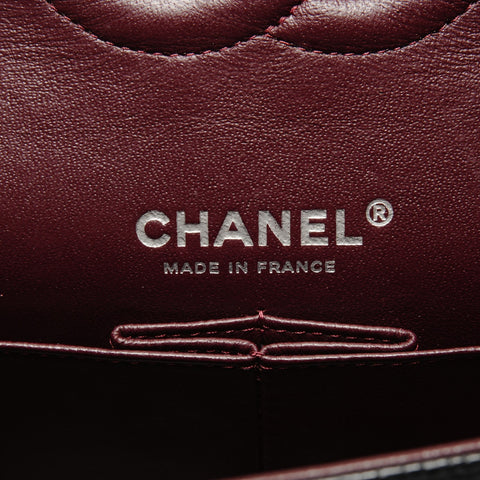 CHANEL No. 17 2012-2013 Double Flap Caviar Skin Matelasse 25 Shoulder Bag black WS27266