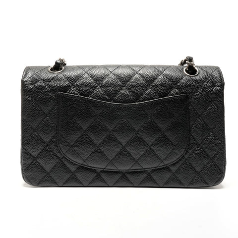 CHANEL No. 17 2012-2013 Double Flap Caviar Skin Matelasse 25 Shoulder Bag black WS27266