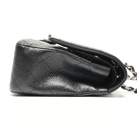 CHANEL No. 17 2012-2013 Double Flap Caviar Skin Matelasse 25 Shoulder Bag black WS27266