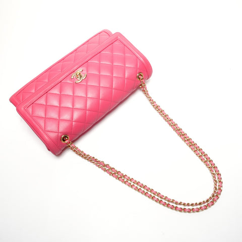 CHANEL No. 22 Matelasse Chain Shoulder Bag pink WS27268